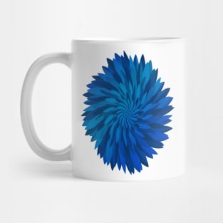 Abstract Chrysanthemum Flower - blue Mug